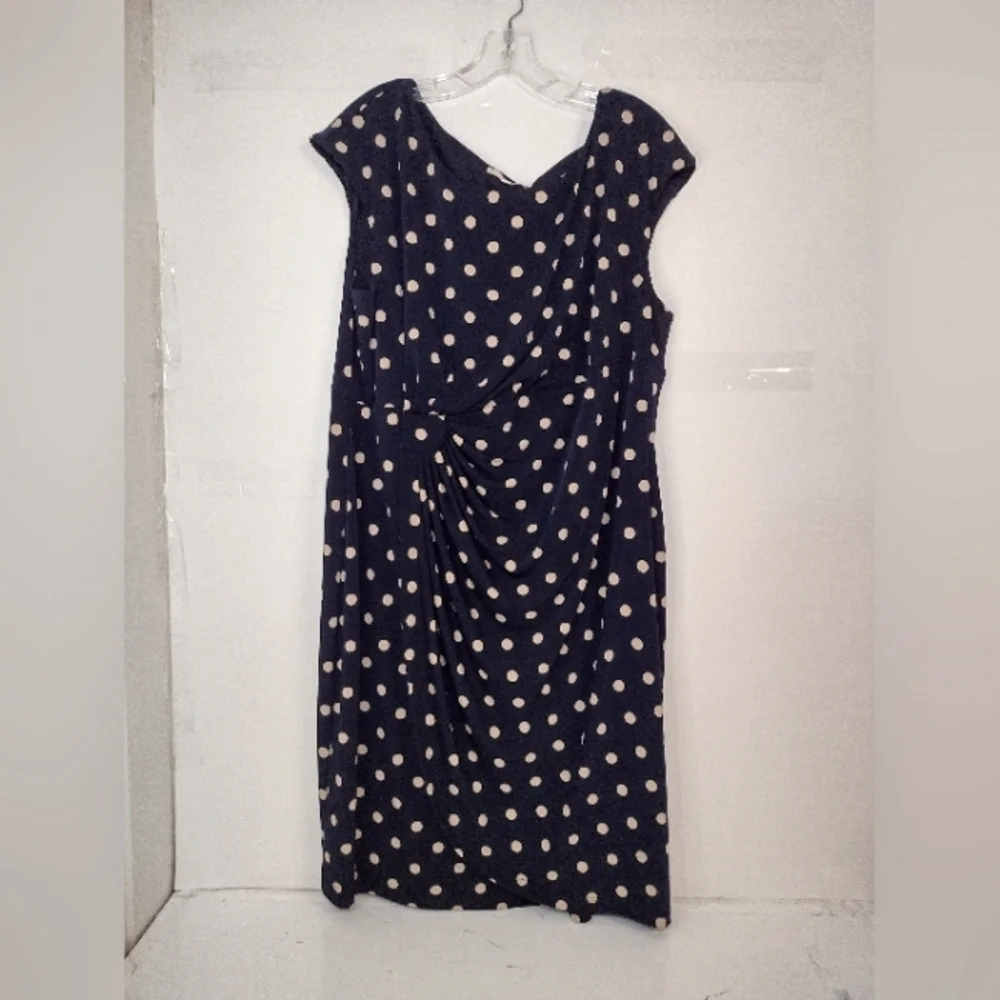 Signature Sadie Women's Classic Polka Dot Navy Dress Size (18)